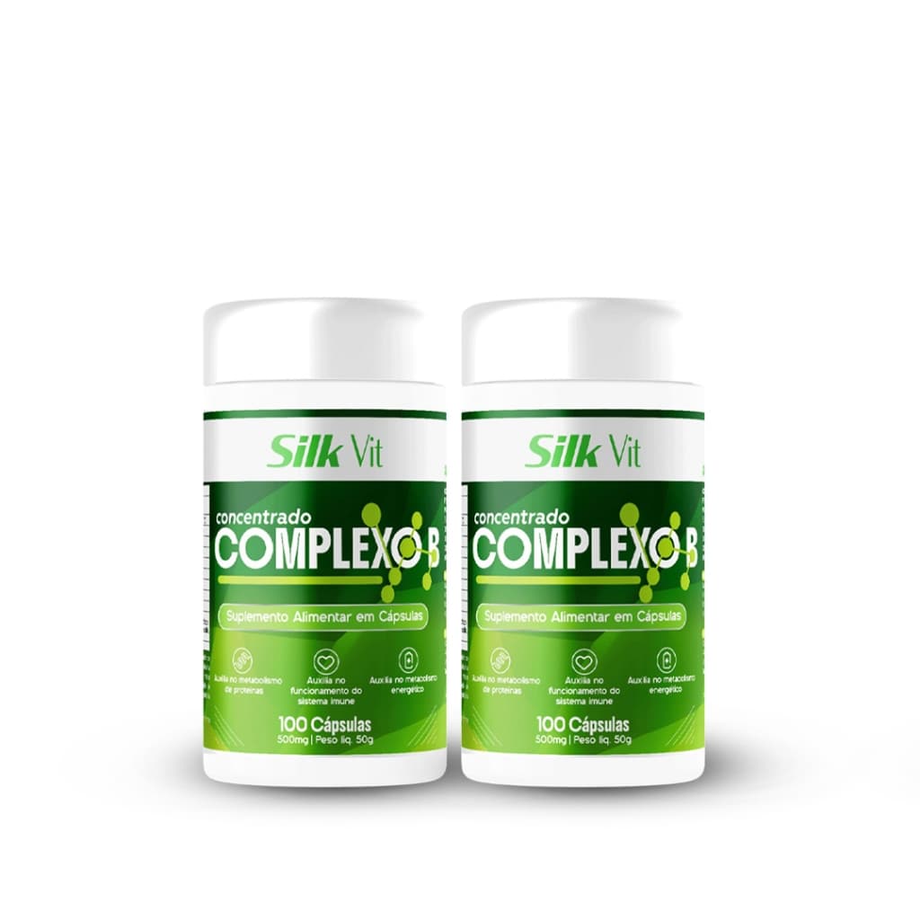 Kit C/2Un Complexo B C/100 Capsúlas C/ Vitamina B12 Silk Vit - Total 200 Cápsulas