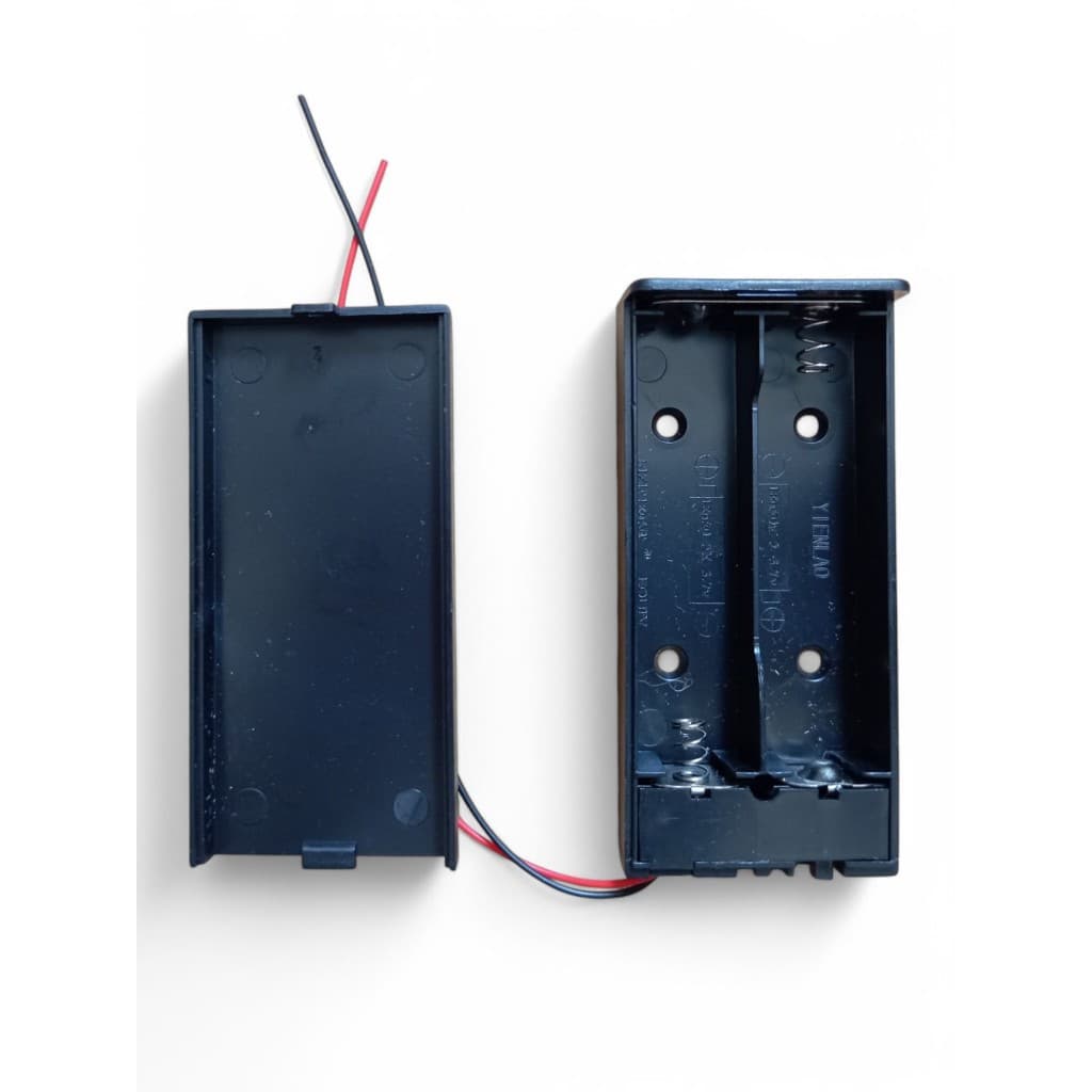 Suporte para 2 Baterias 18650 - 3,7v Com Tampa e Liga Desliga