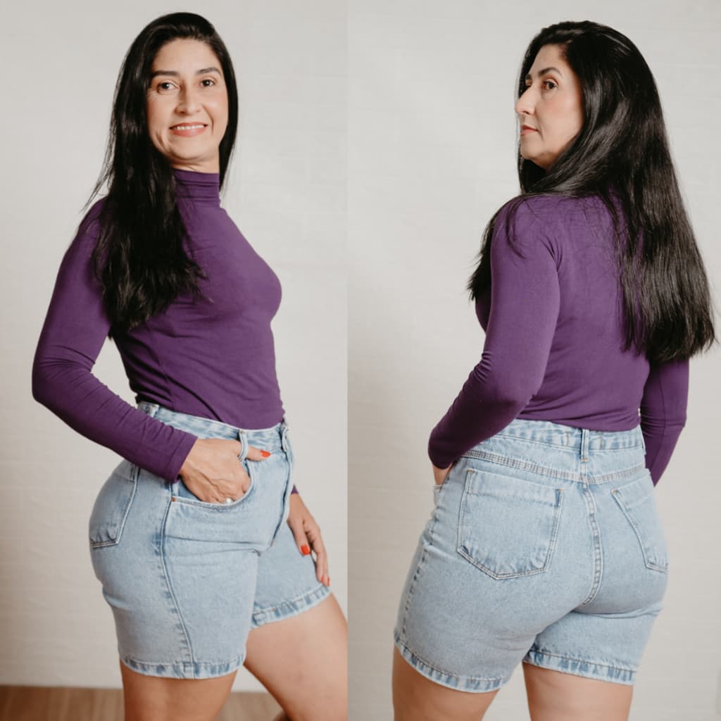 Bermuda Jeans Feminino Cintura Alta Claro - Confortável, Estilo Vintage
