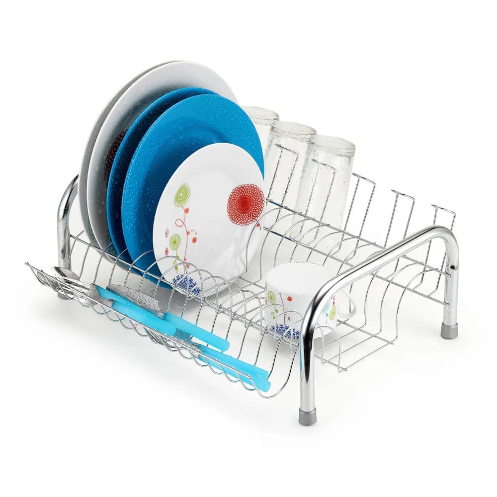 pratik Escorredor de Louças Arthi Inox Cromado 15 Pratos com Porta Copos – Pratik Durável e Compacto