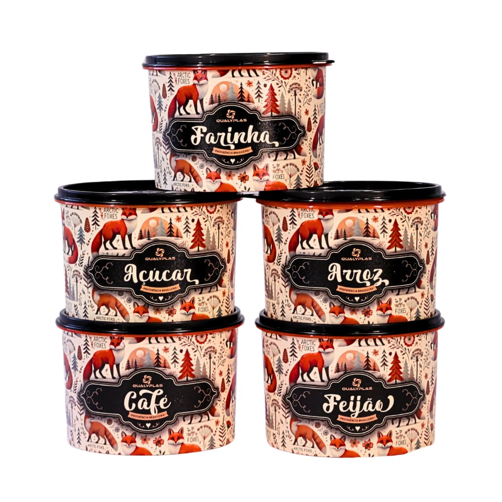 5 Potes mantimento PREMIUM raposa organização cozinha armários