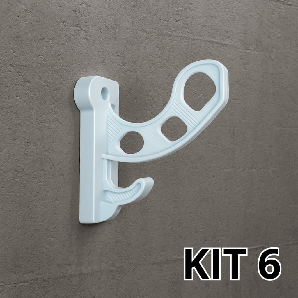 Kit 06 Suporte Pendurar Capacete Acessório Chave Parede Fixo