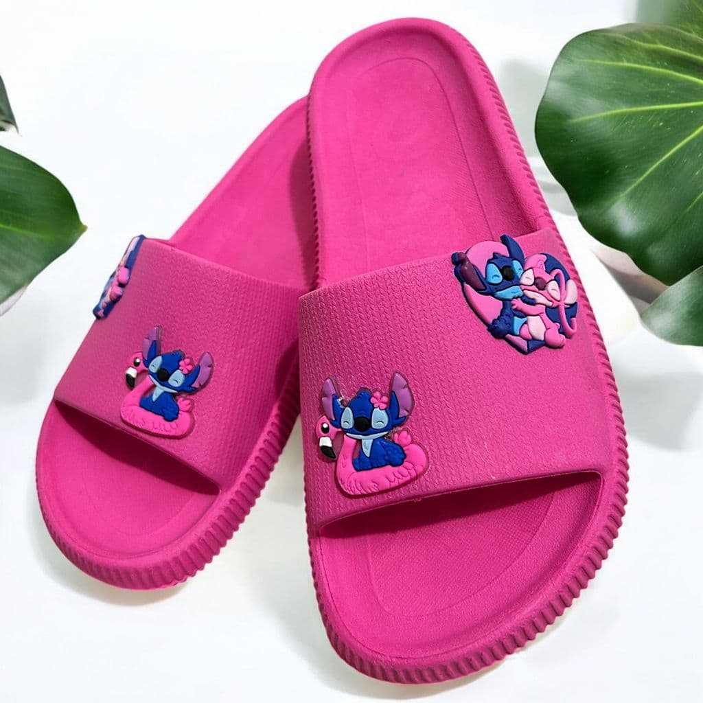Chinelo Infantil Menina Kids Confortável Macio Personagem Azul Flamingo Antiderrapante