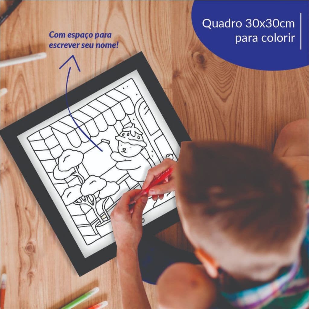 Quadro BoobGood para Pintar Colorir 30x30 Infantil Decoração Personalizado Criança