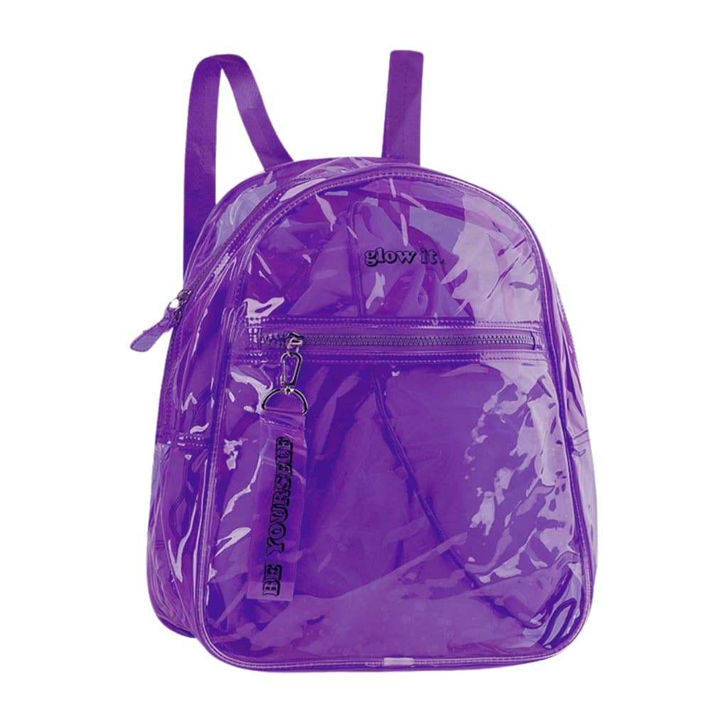 Mochila Costas Bolsa Transparente Neon Resistente com Bolsa Juvenil
