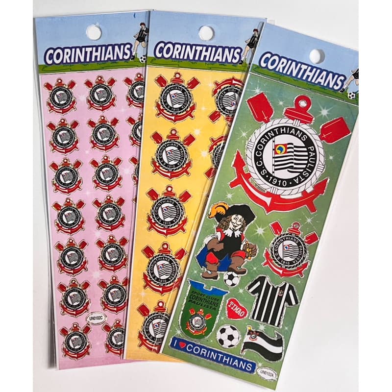 10 Cartelas Adesivos Corinthians