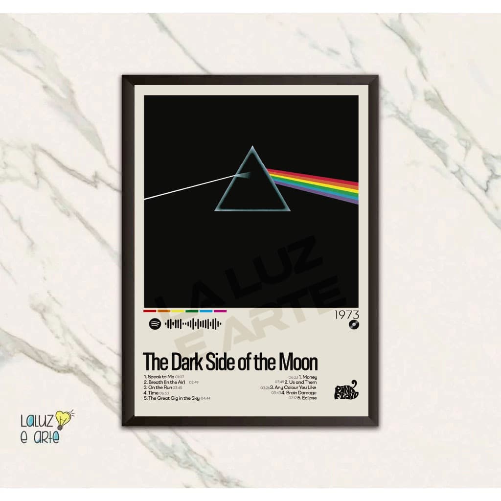La Luz e Arte\Quadro Música\Pink Floyd\Quadro Decorativo\Spotify\Dark Side of The Moon