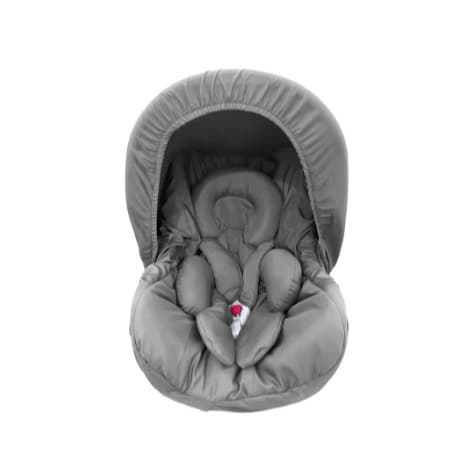 Kit Cinza 5 Peças para Bebê Conforto Capa Protetor Apoio de Corpo Microfibra Mega Oferta
