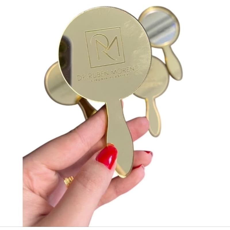 Kit 10 ou 15 Espelhos de Mão Bolsa mini Personalizado  Sua Logo Empresa Mimo Brinde presente Estilo lashes esteticista
