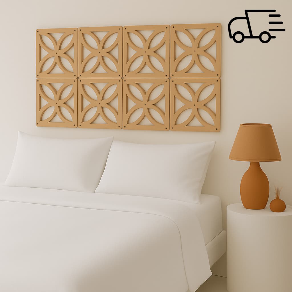 Kit até 50 Cobogó MDF Decorativo Vazado 20x20cm