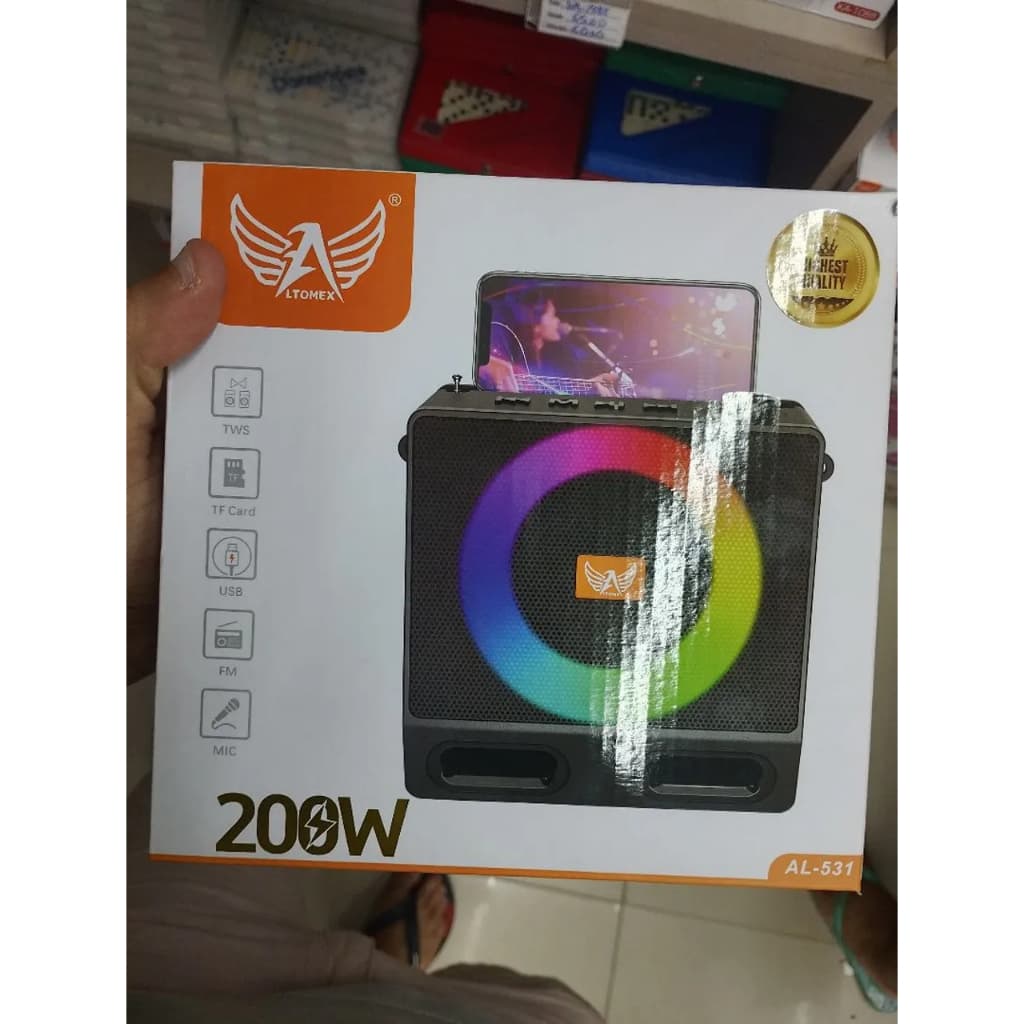 Caixa De Som RGB Com Suporte Para Celular 200W Altomex AL-531 - Dragão