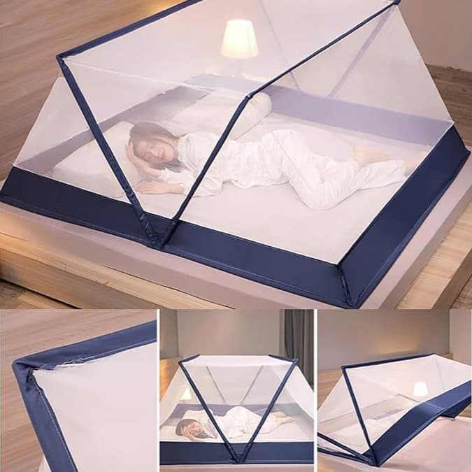 Mosquiteiro Tenda Cama Queen Casal Dobrável Portátil Proteção Mosquito e Pernilongo