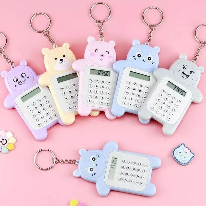 Mini Calculadora Portátil Chaveiro Urso