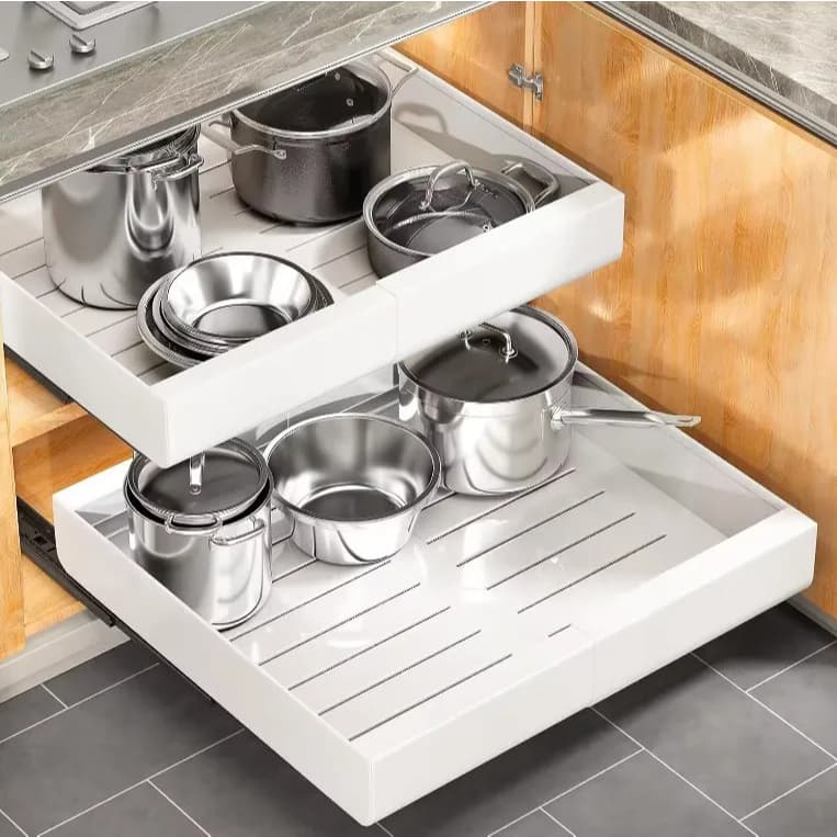 Gaveta Rack Expansível Deslizante Ajustável Organizador Armário Sem Furos com Adesivo