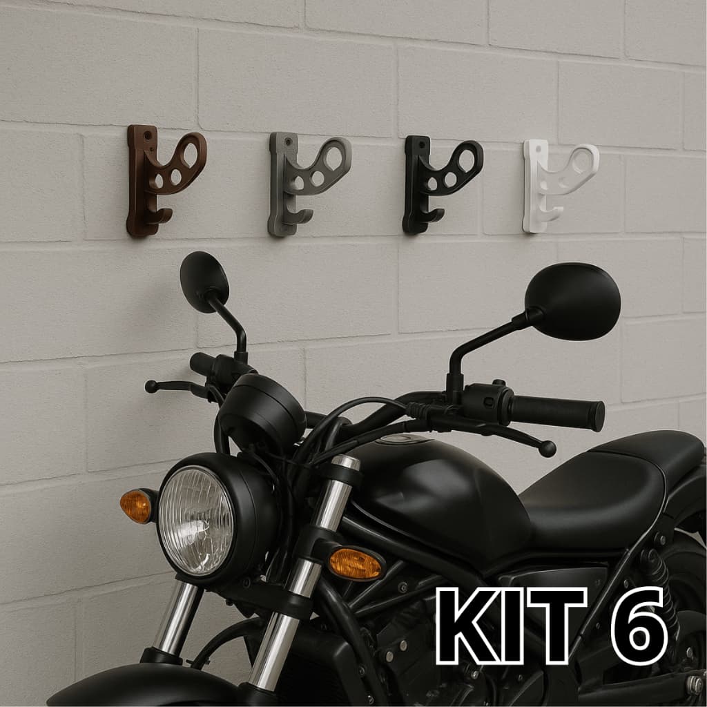 Kit 6 Suporte De Parede Para Pendurar Capacete E Acessórios