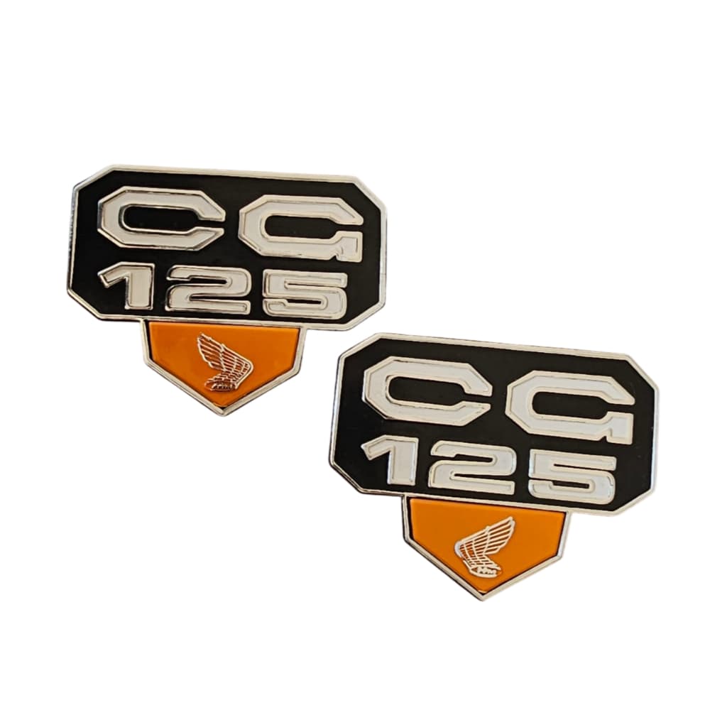 Emblema Tampa Lateral Cg 125 Bolinha 77 A 82 Laranja