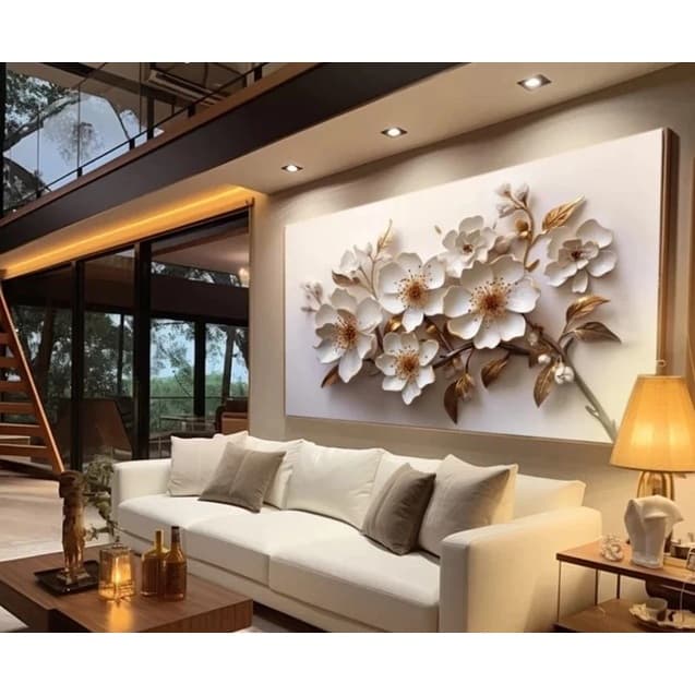 Quadro Decorativo 112x82cm Full HD Floral luxo horizontal