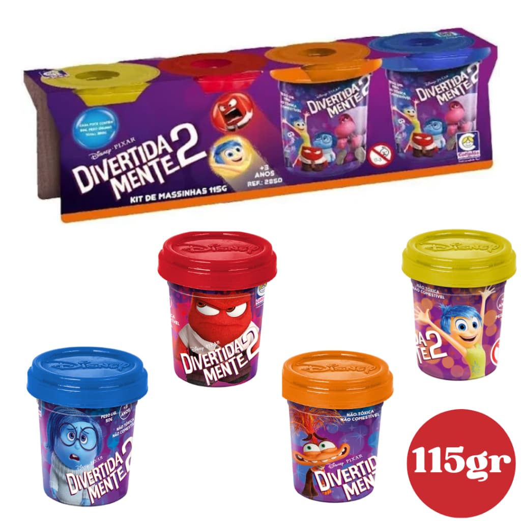 Brinquedo Kit Massa de Modelar Com 4 Massinhas Divertidamente 115G Cotiplas
