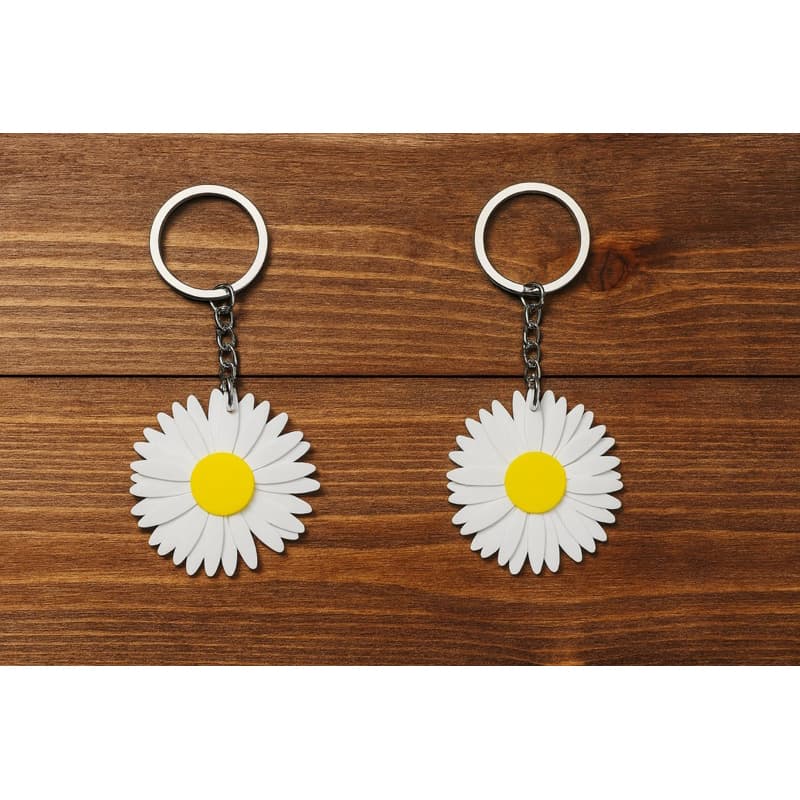 Chaveiro flor Margarida Branca, lembrancinha para festa e presente