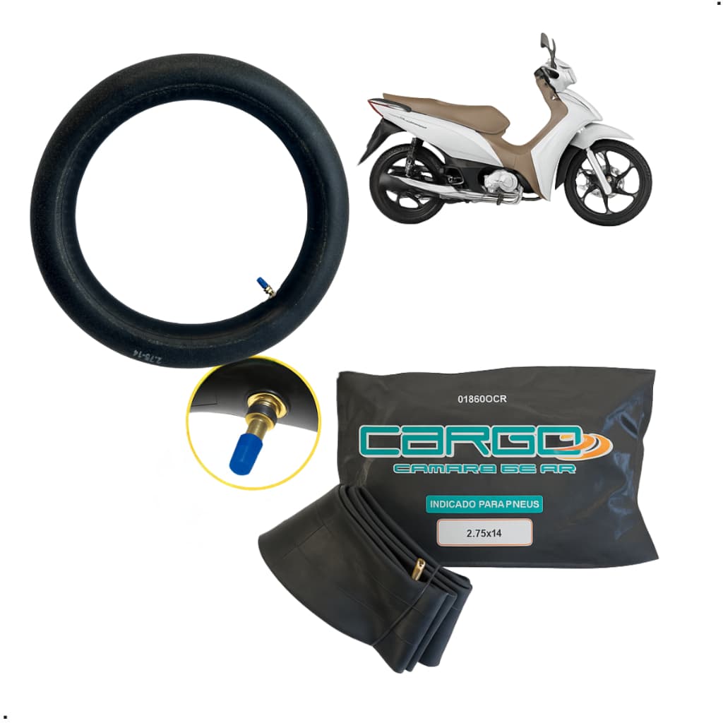 Câmara de Ar Moto Biz Pop 100 125 Traseira 2.75/80-14 TR4