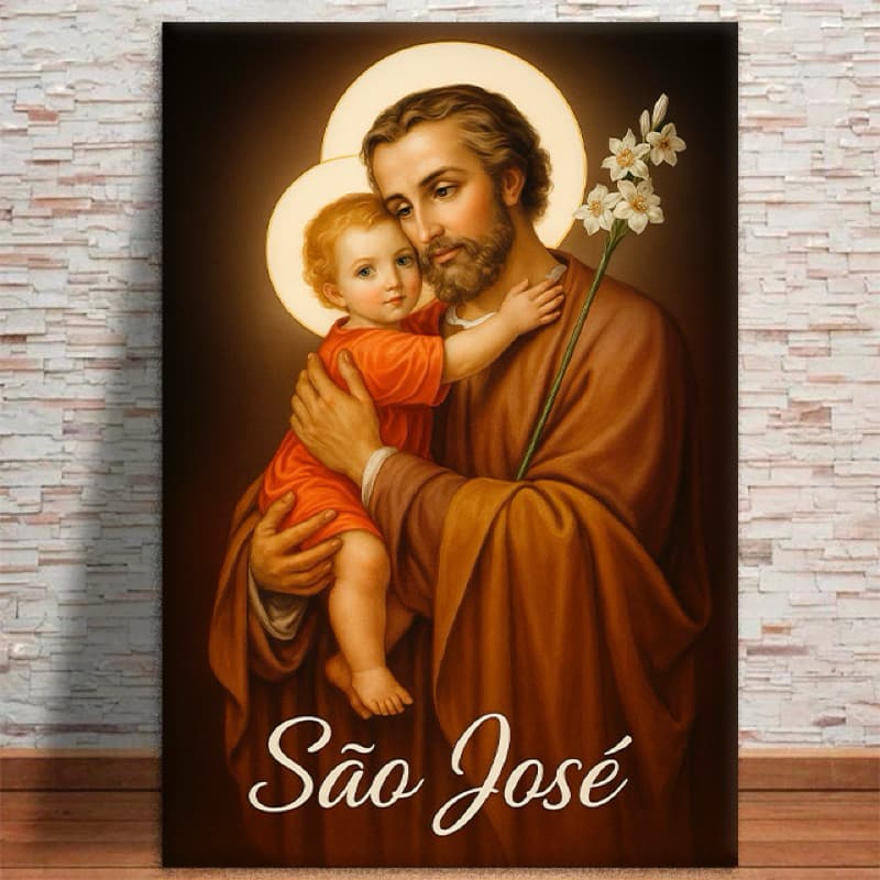 Quadro Decorativo São José Santo Religioso Sala Quarto MDF 3mm