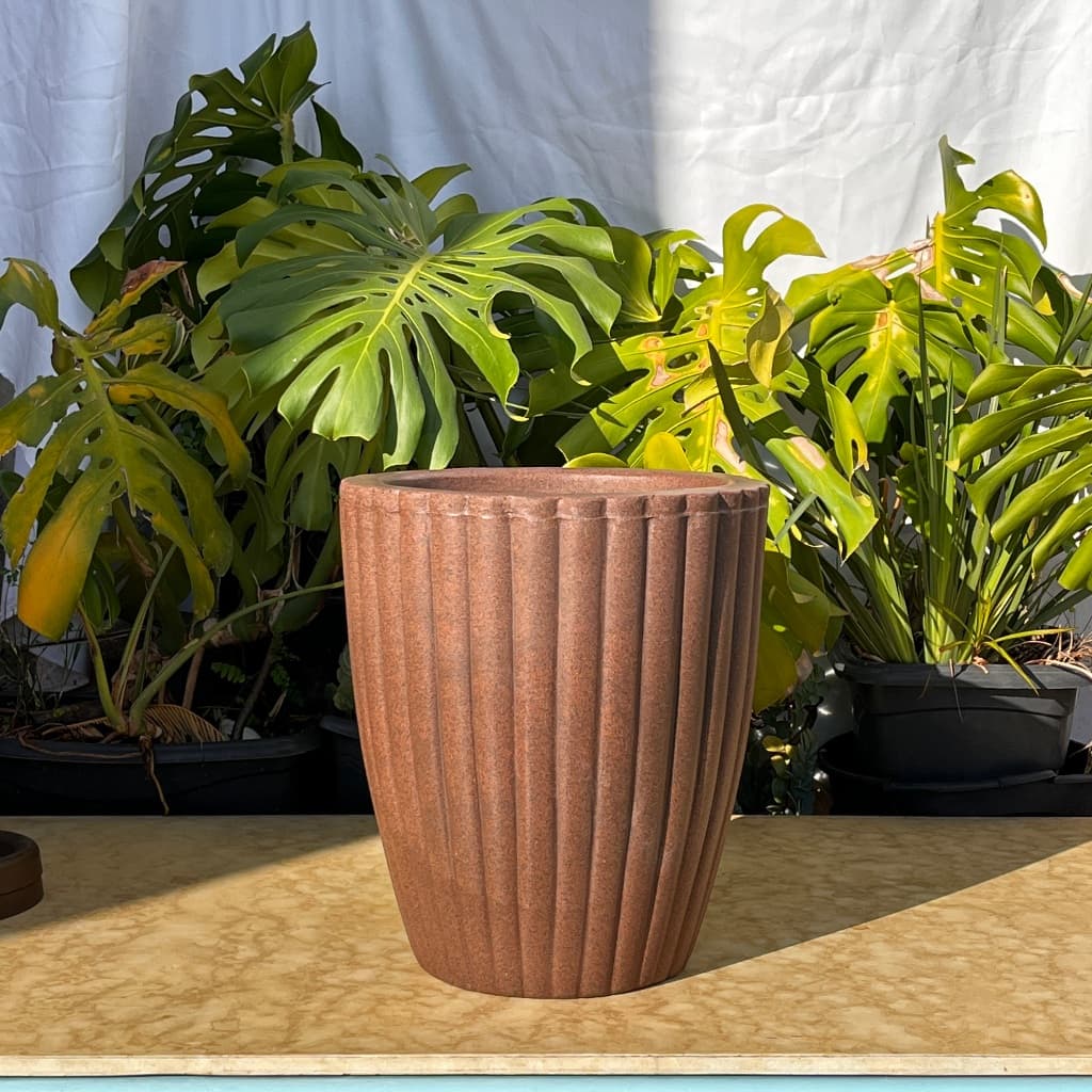 Vaso de Plantas Coluna Grega Redonda - Polietileno -  Deslumbrante - Moderna - Luxo - 40x35 cm - P - 100% reciclável