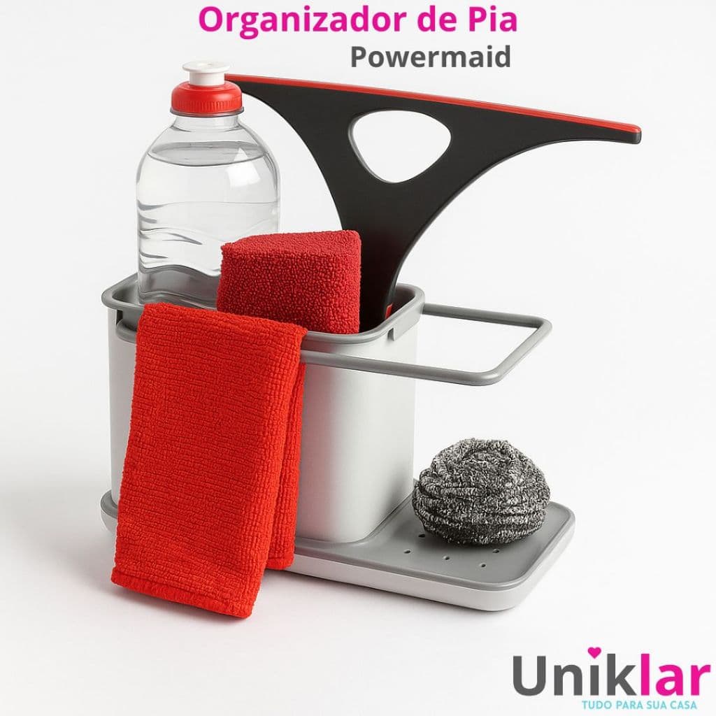 Organizador De Pia E Bancadas Cozinha Powermaid Com Suporte Para Pano E Drenagem