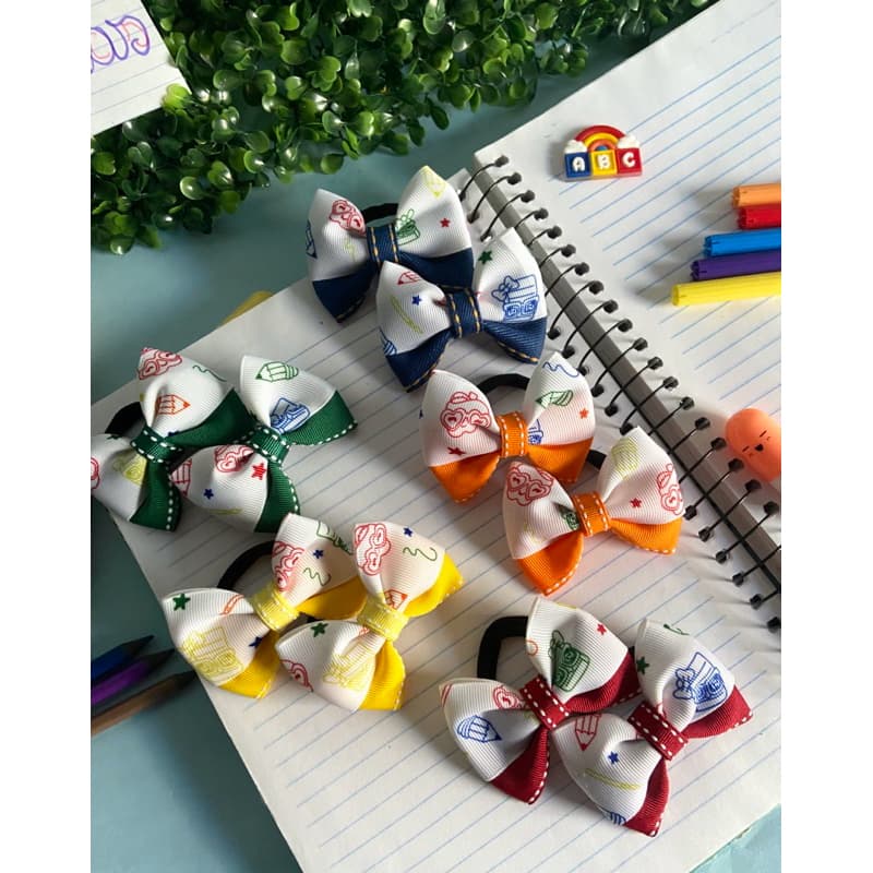 laço escolar, par de laços colorido , infantil