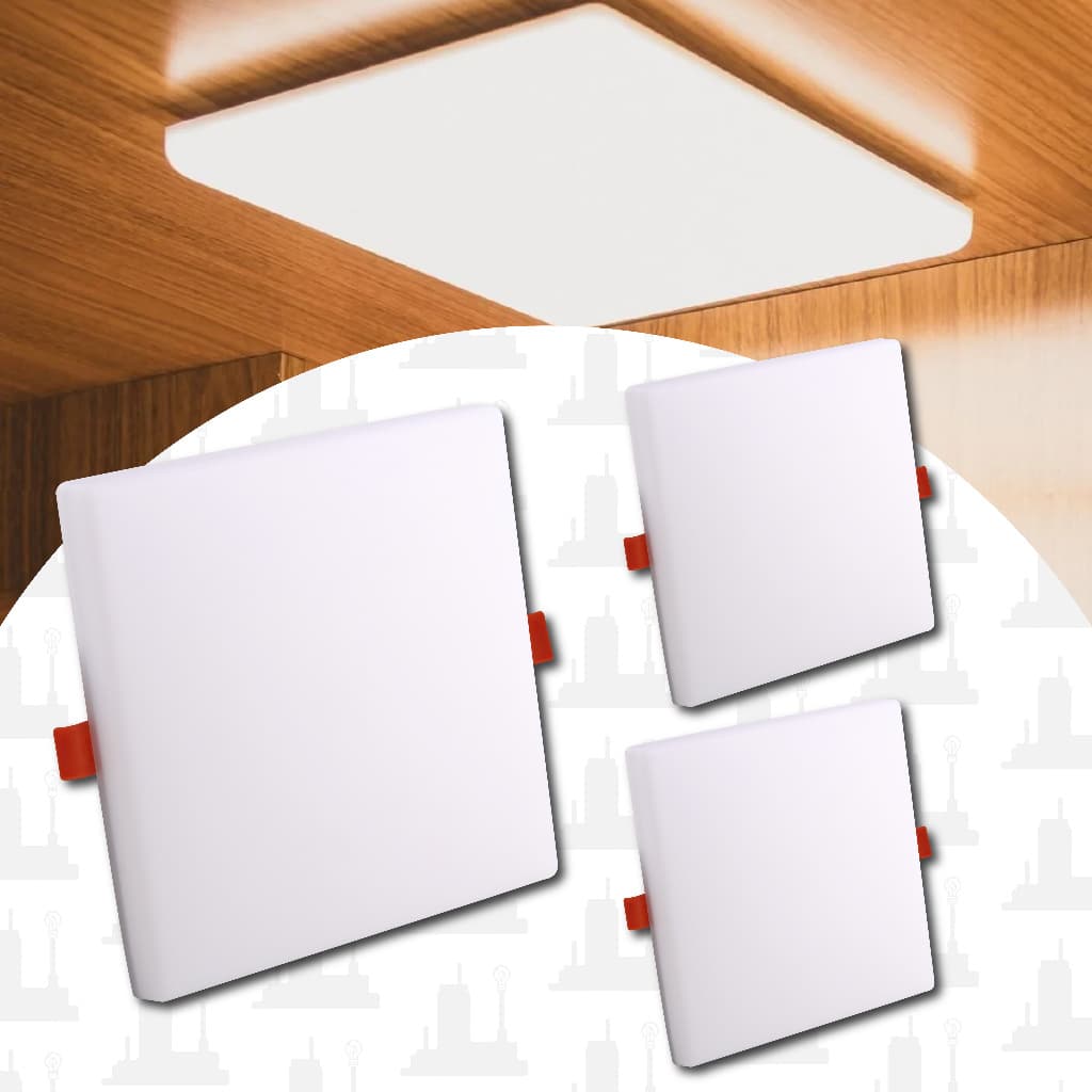 Kit 2 e 3 Painel quadrado Embutir e Sobrepor 17W/24W/32W Borda Infinita 3000k 6500k 4000k LEDFACTORY