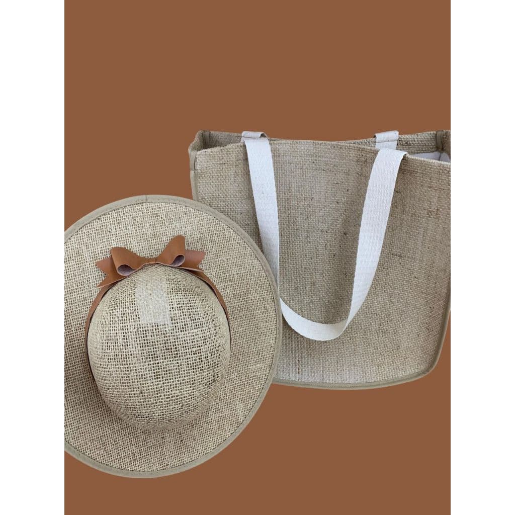 KIT Chapéu de Juta + Bolsa de Praia de Juta