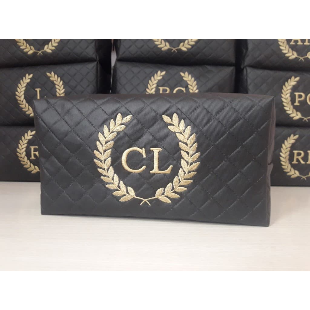 Necessaire Box Kit 05 Unidades Personalizada com Bordado