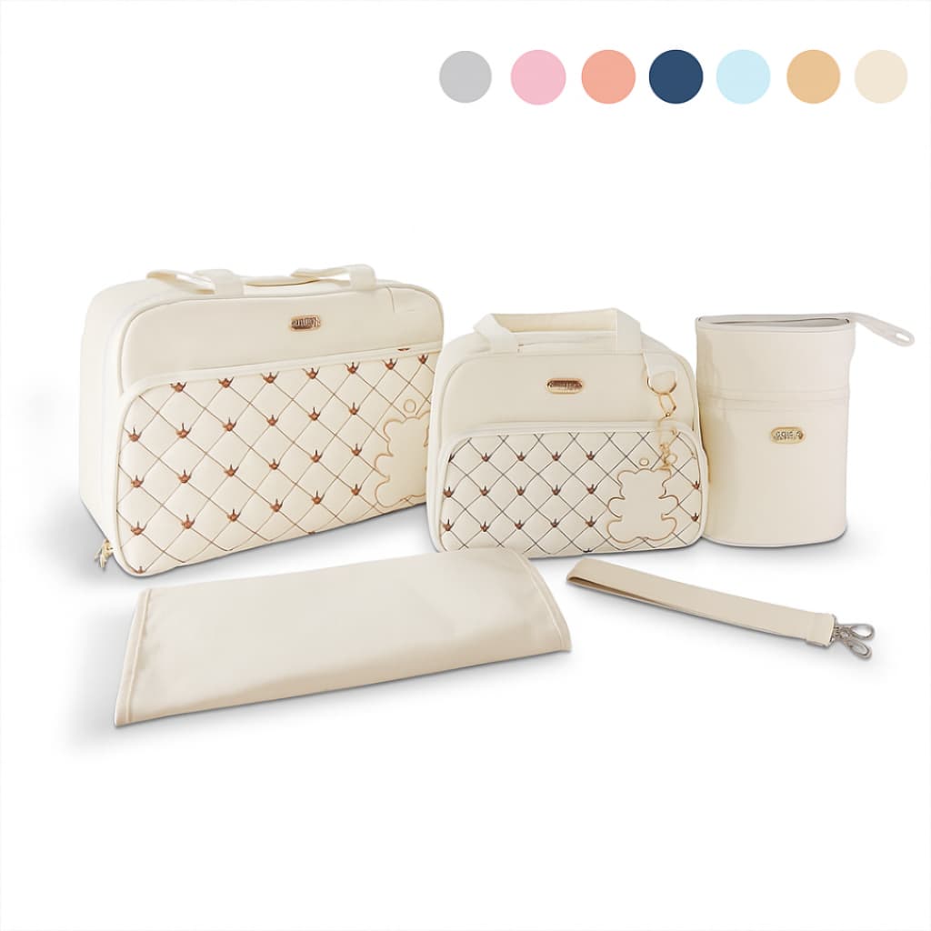 Kit Bolsa Maternidade Luxo Ludy Baby 5 Peças - Impermeável