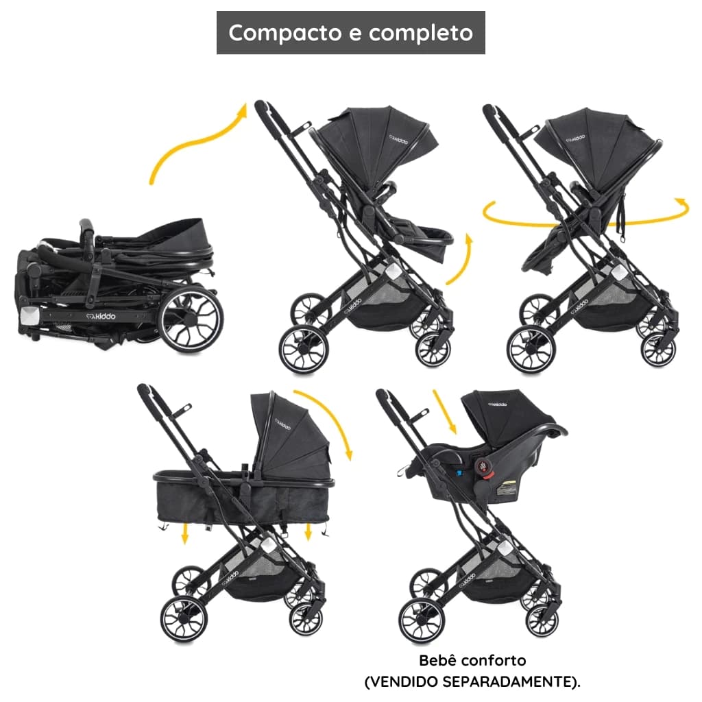 CARRINHO KIDDO ZIG ZAG MUITO COMPACTO