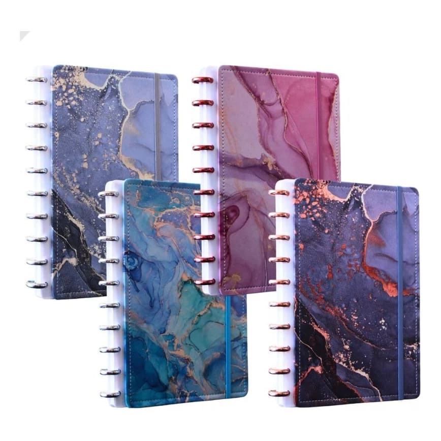 Caderno Inteligente 10 Discos  Pautado 80 Folhas 25,5 cm x 18,5 cm estilo marmorizado