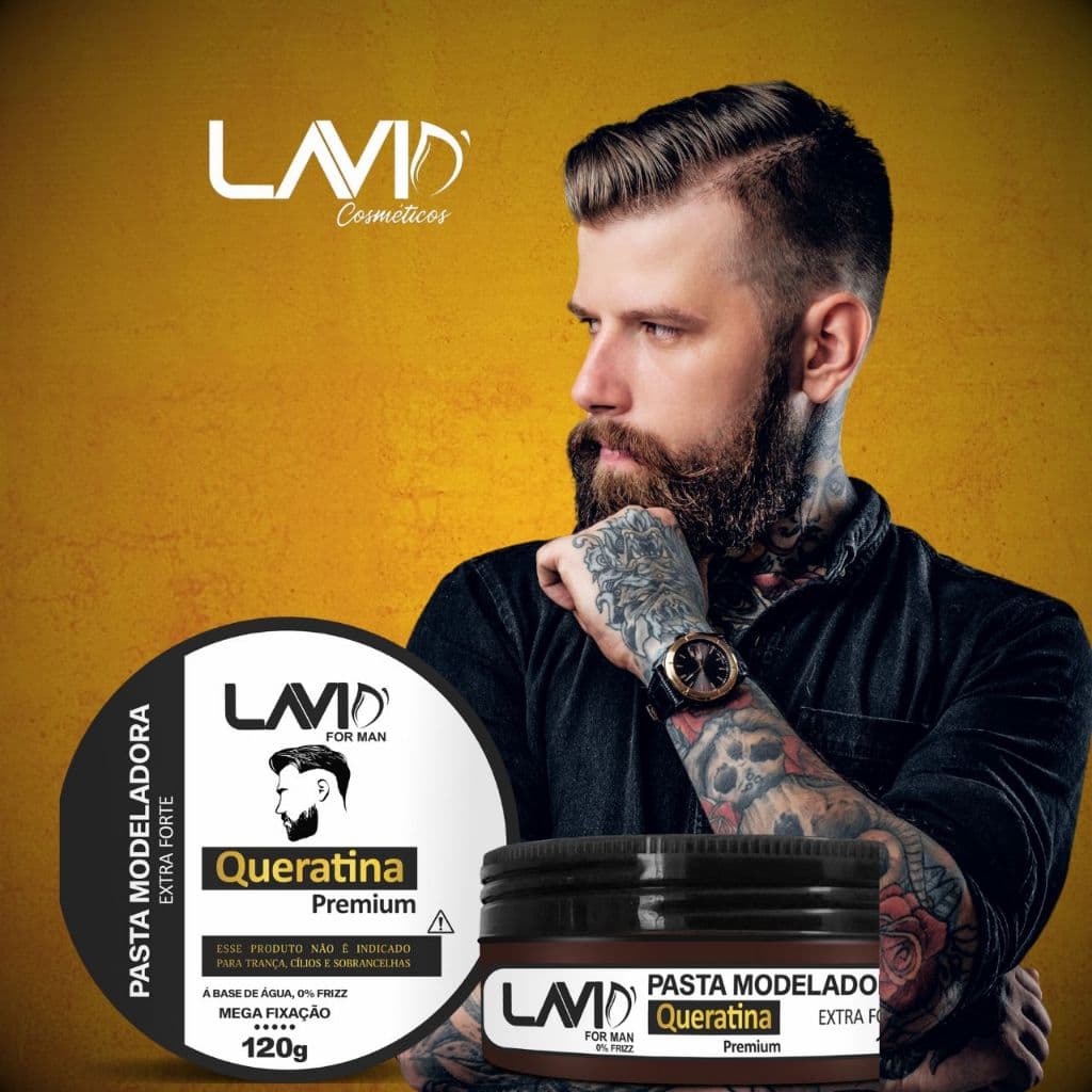 Pasta Modeladora Capilar 120G LAVID' FOR MAN Queratina Exta Forte