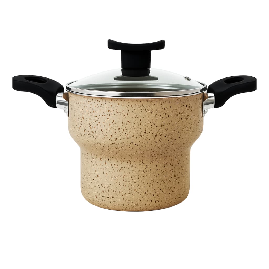 Cuscuzeira Antiaderente Tampa de Vidro 14cm de Diâmetro