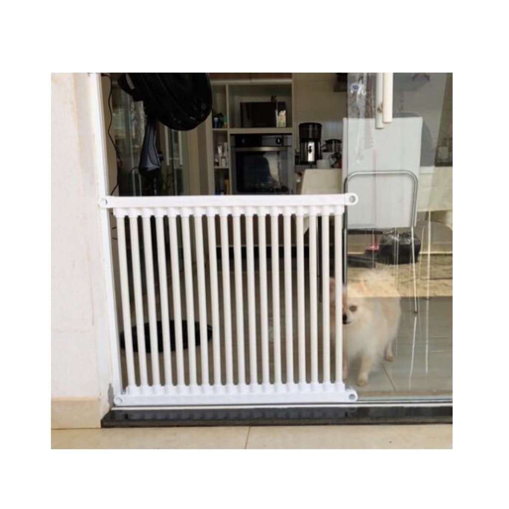 Grade de Proteção Para Portas de Vidros com Encaixe proteção para cães pets DIVIPETS® Branco 78cm x 80cm