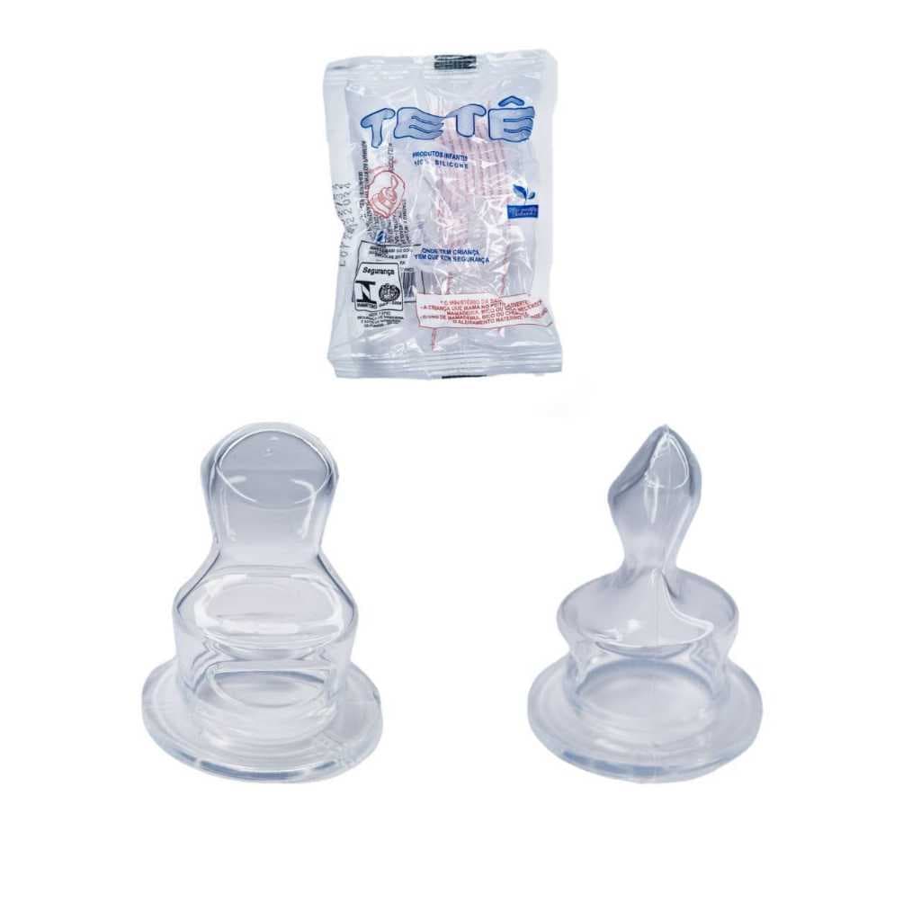 Kit Bicos De Mamadeira Silicone Universal Bicos Chato e Redondo