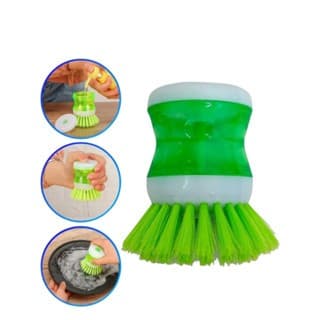 Escova Lava Louças Com Recipiente Para Detergente/Cozinha Escova Detergente Louça
