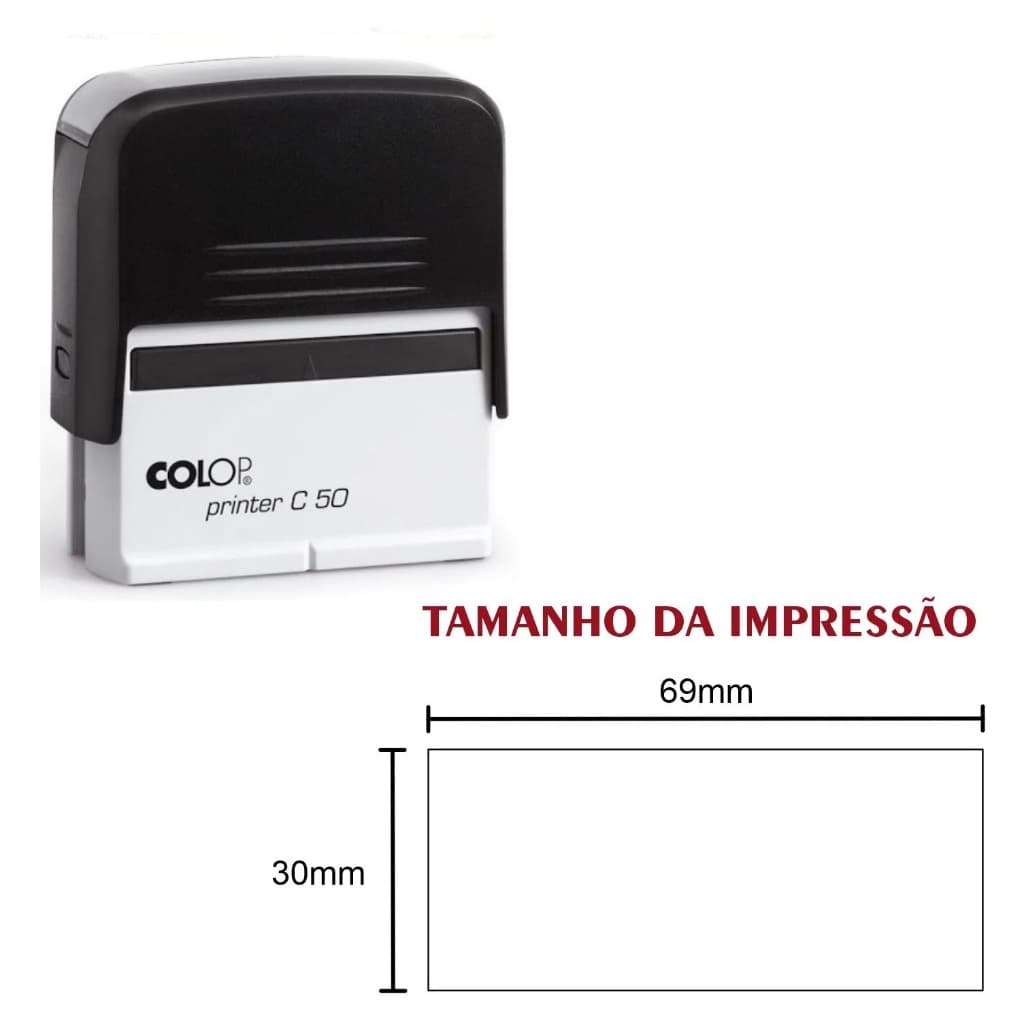 Carimbo automático  Colop Printer   C 50 Preto Com Impressão  69x30mm