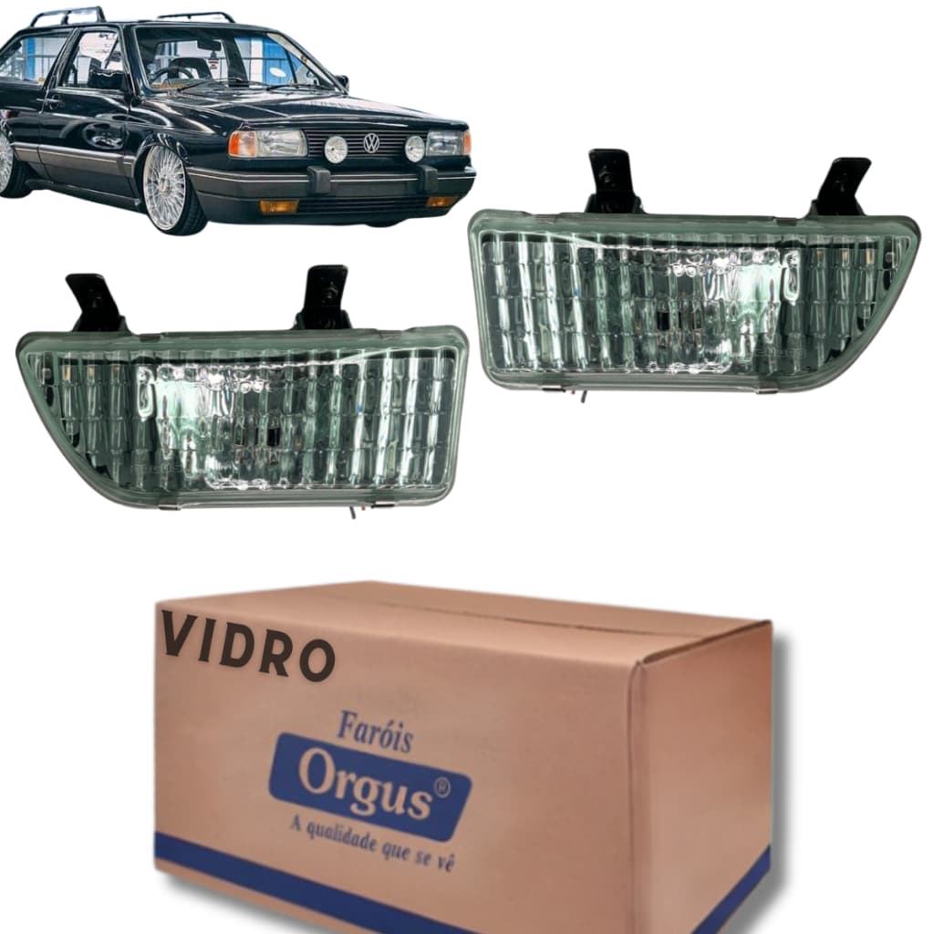 Par Farol Milha Neblina Gol Saveiro Voyage Quadrado G1 87 88 89 90 91 92 93 94 Lente de Vidro Orgus