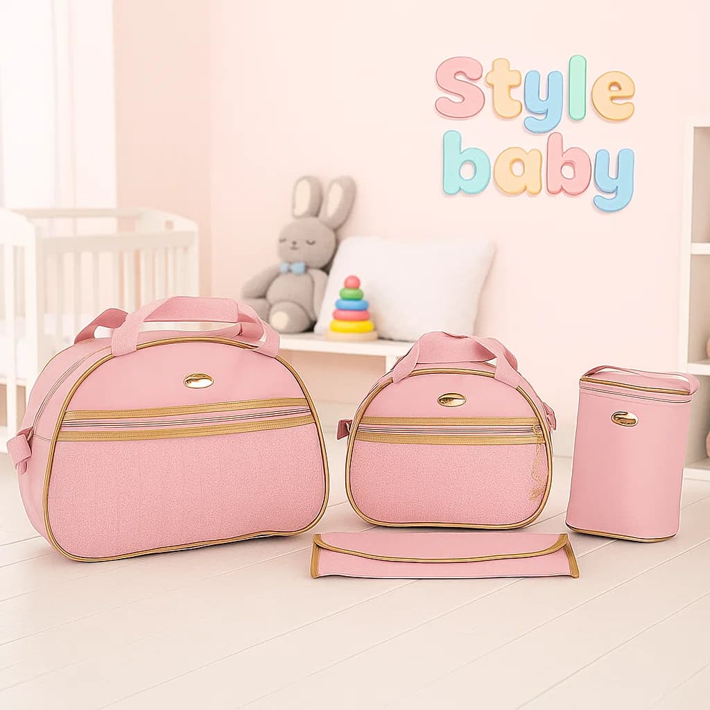 Kit maternidade bolsa frasqueira termica e trocador kit diamante