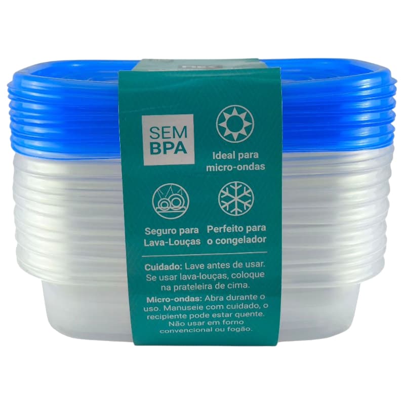 Conjunto com 10 Potes 1000ml - Frezzer, Micro-ondas e Lava-louças Perfeito P/ sua organização!