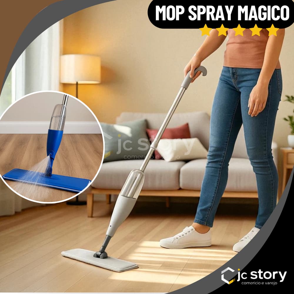 Mop Spray Magico Esfregão Com Reservatorio Rodo De Limpeza 1 Refis Microfibra Limpeza residencial