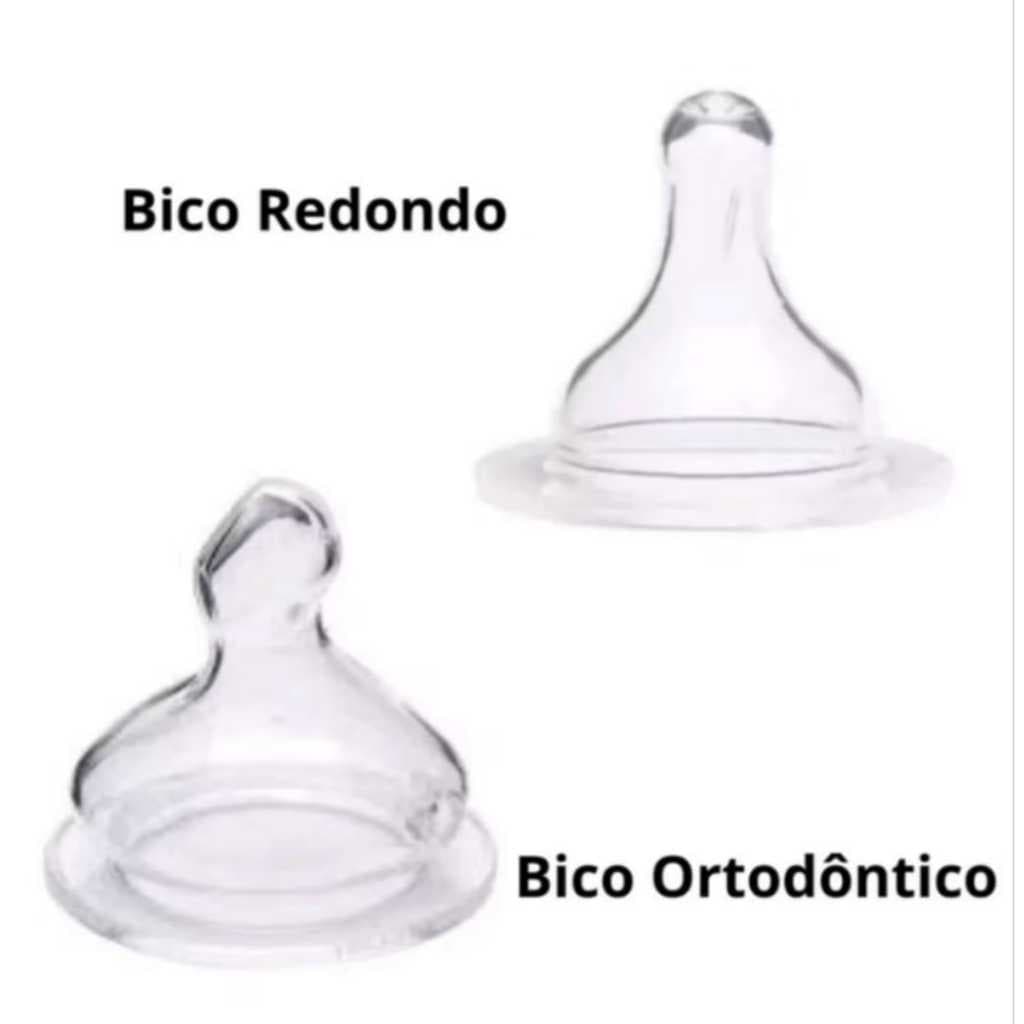 Bico BIG De Mamadeira Silicone Universal Bicos Redondo E Ortodôntico ( CHATO )
