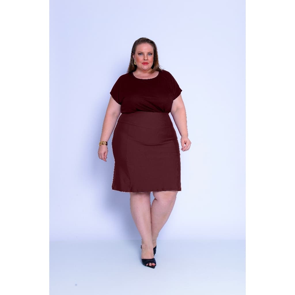 Short Saia Plus Size Para Academia  Saia Secretaria Moda Evangelica G1 G2