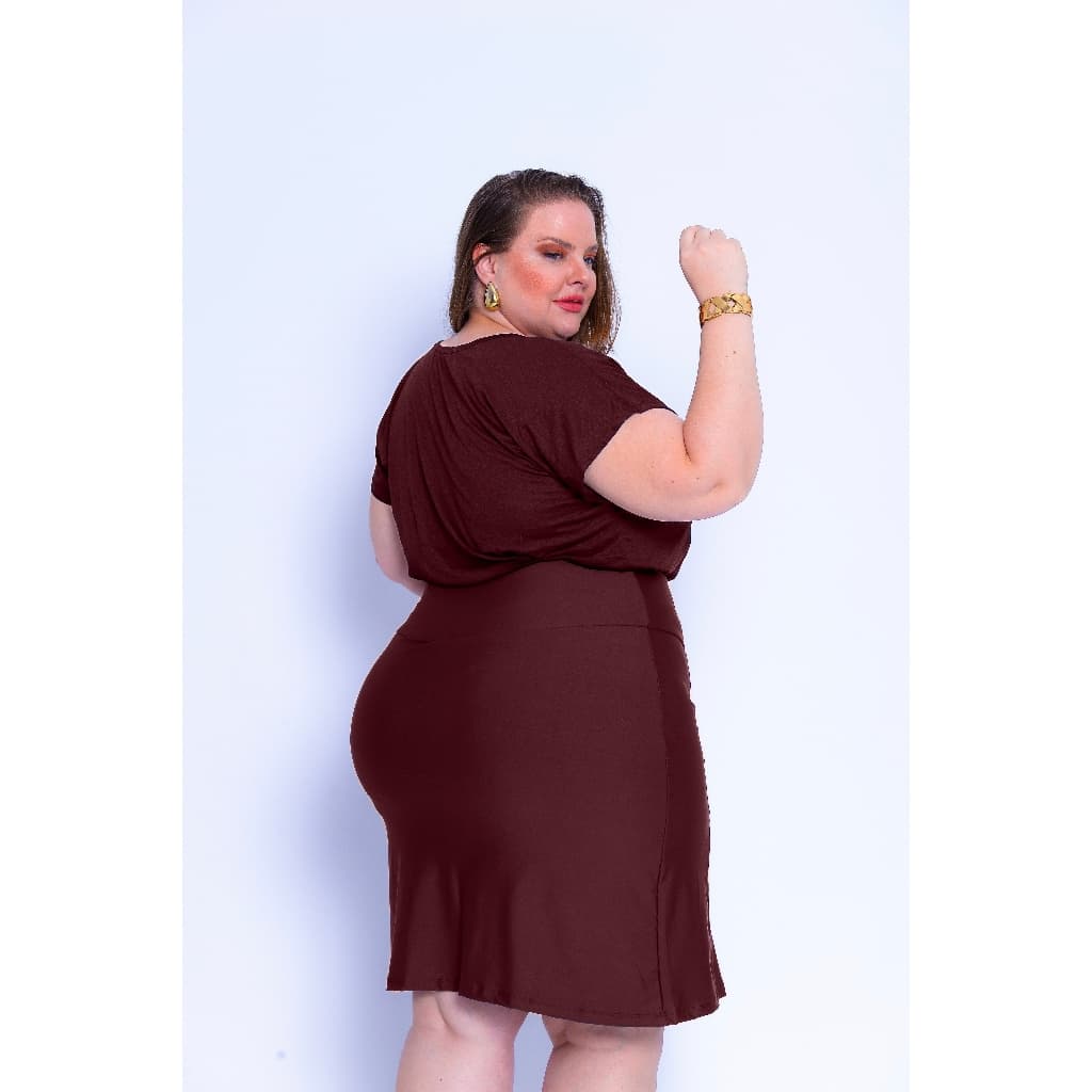 Saia Short Para Academia Versatil Social Para Escritorio Confortavel Plus Size