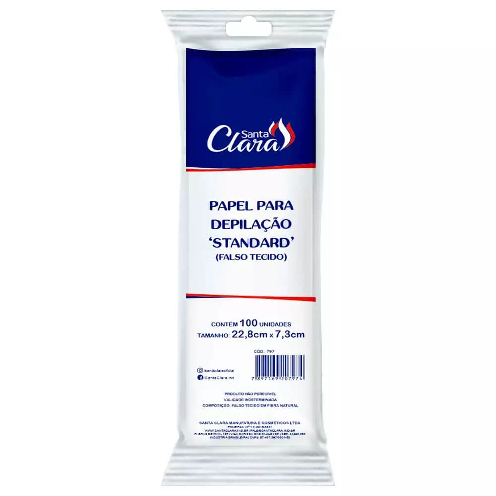 Papel Depilação Falso Tecido Standard - 100 Unidades - Santa Clara