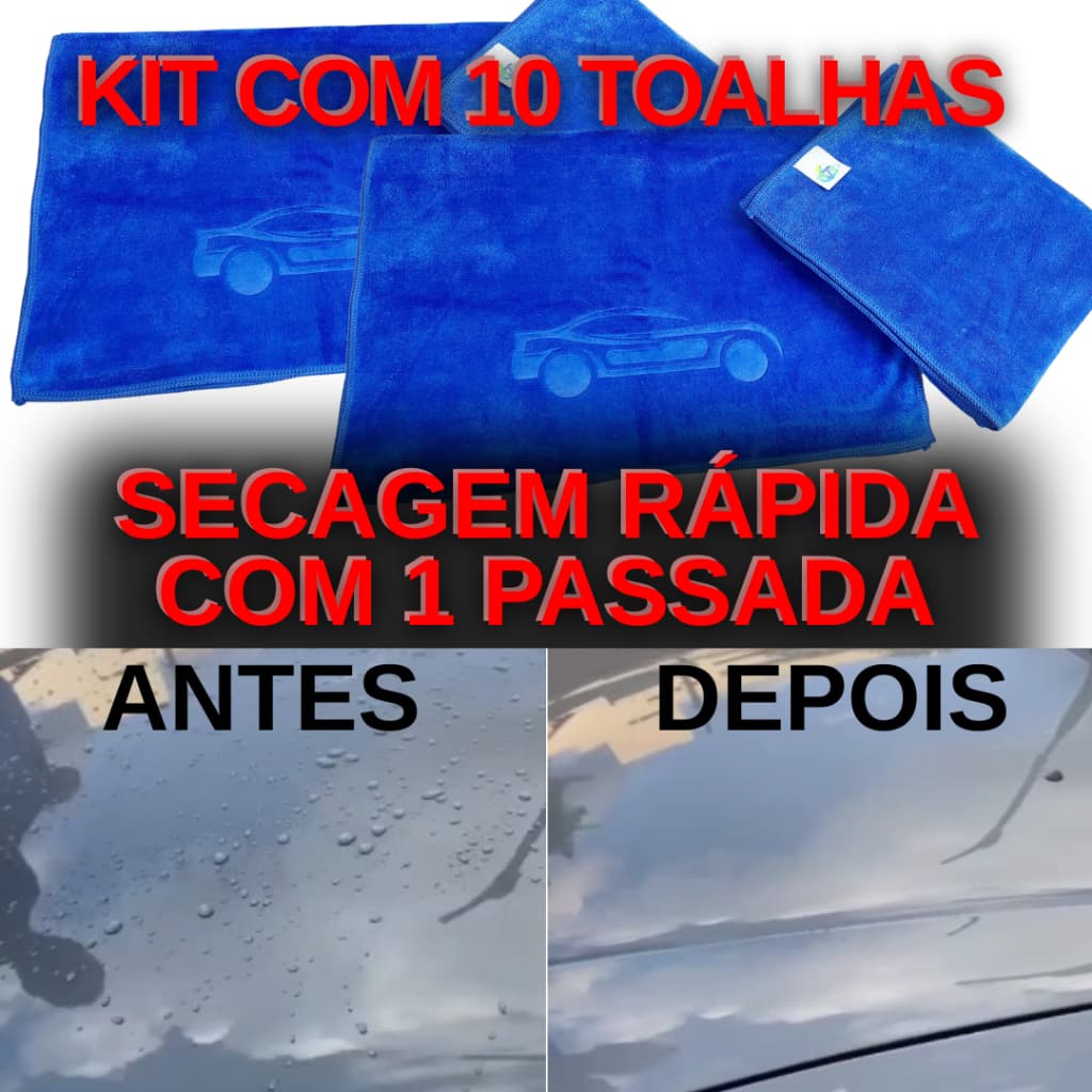 KIT 10 Toalha De Microfibra Grande 50x90cm 400 GSM Auto Extra Macio Pano De Lavagem De Carro Cuidados Limpeza Detalhado