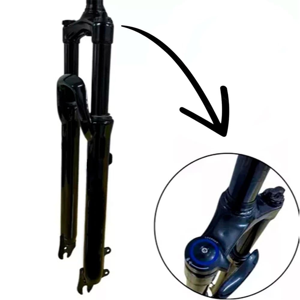 Garfo Suspensão para Bike Aro 29 Com Trava Canela Grossa Preto MTB